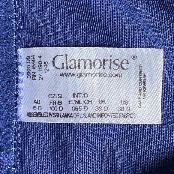 Glamorise Wonderwire Front Closure T-Back Bra Blue 38D NEW - Picture 6 of 13